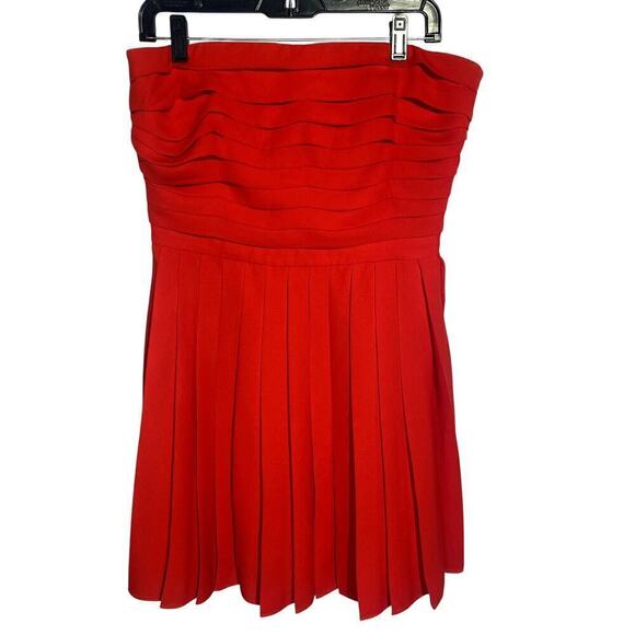 RACHEL Rachel Roy Dresses & Skirts - Rachel Roy Scarlet Red Pleated Strapless Formal Cocktail Mini Dress Sz 10